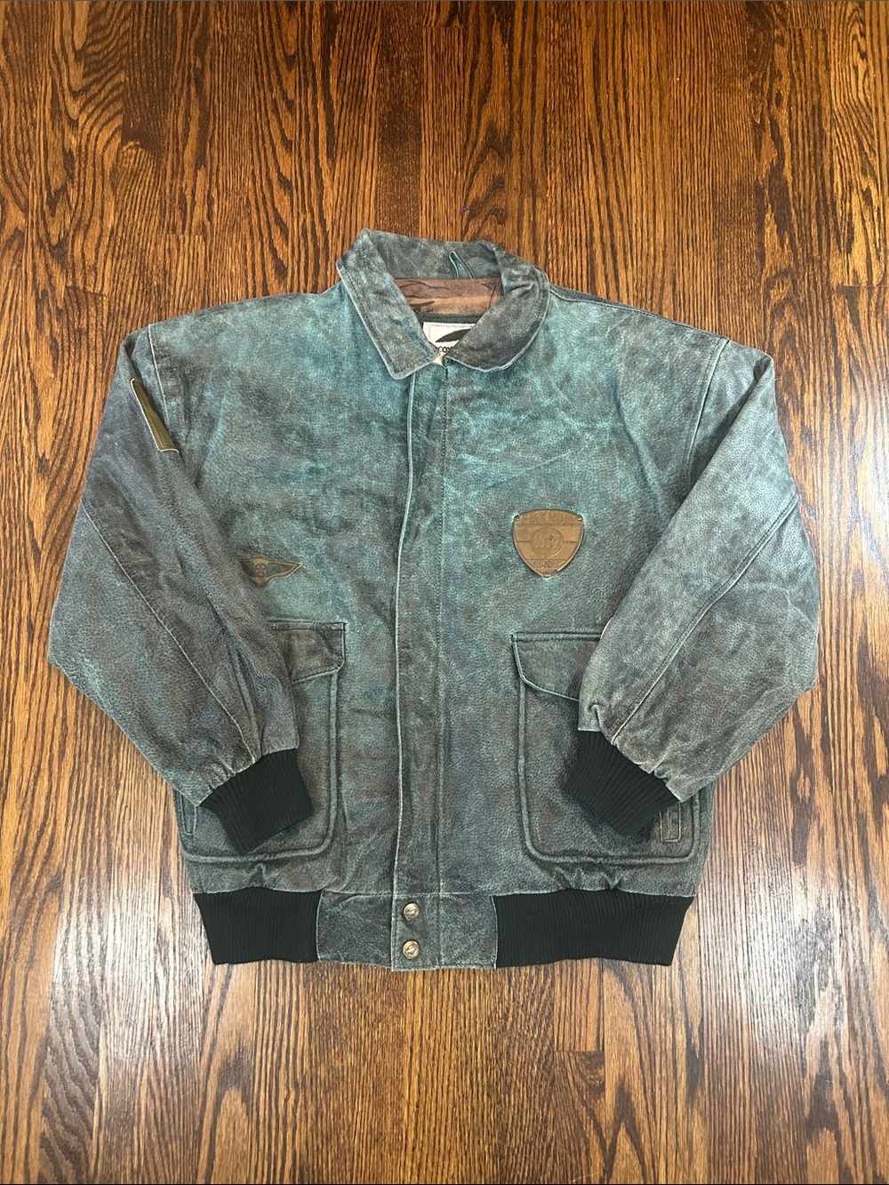 Vintage 80s Green Leather Jacket